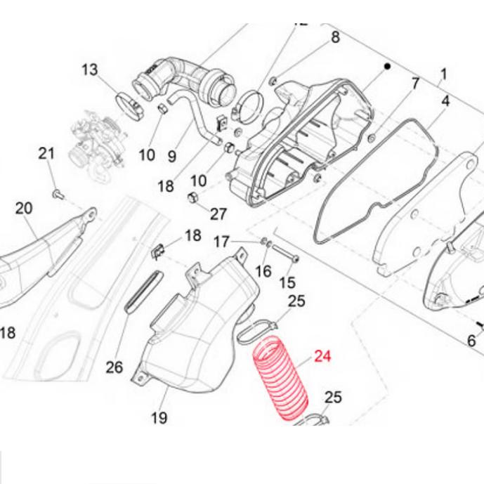 خرطومی هوا وسپا پریماورا و اسپرینت 672660 اورجینال پیاجیو
