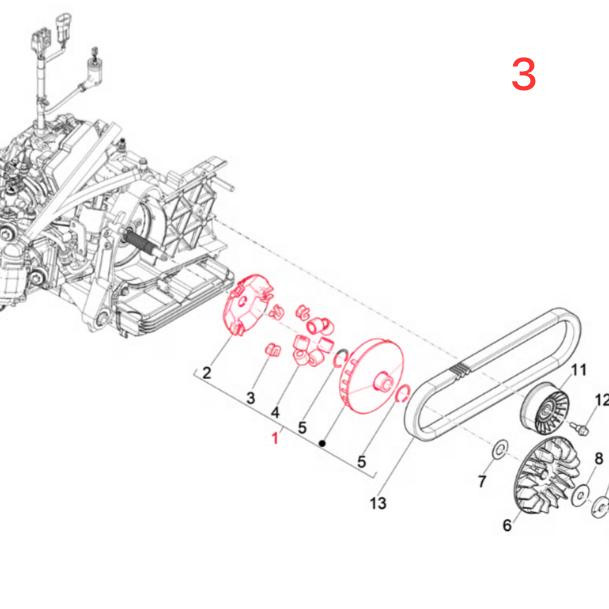 اسلاید Hpe وسپا GTS/GTV اورجینال 012092