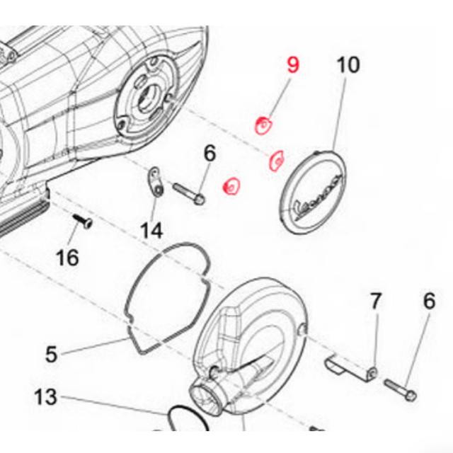 لاستیک ضربگیر درب کلاچ وسپا 871458 اورجینال پیاجیو