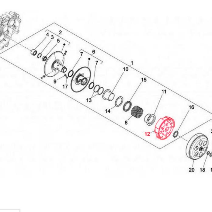 لنت کلاچ عقب وسپا پریماورا و اسپرینت 16720150 اورجینال پیاجیو