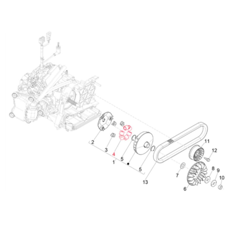 ساچمه کلاچ وسپا GTS/GTV Hpe اورجینال پیاجیو CM294902