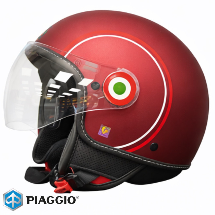 کلاه کاسکت وسپا زرشکی مات اورجینال پیاجیو سایز L