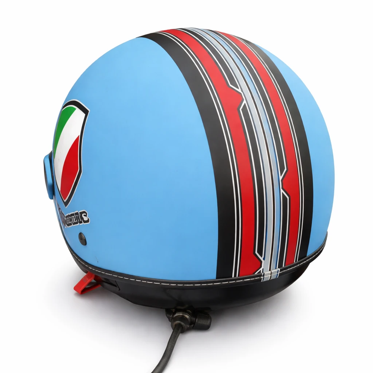 کلاه کاسکت وسپا سفید مات پرچم ایتالیا اورجینال پیاجیو