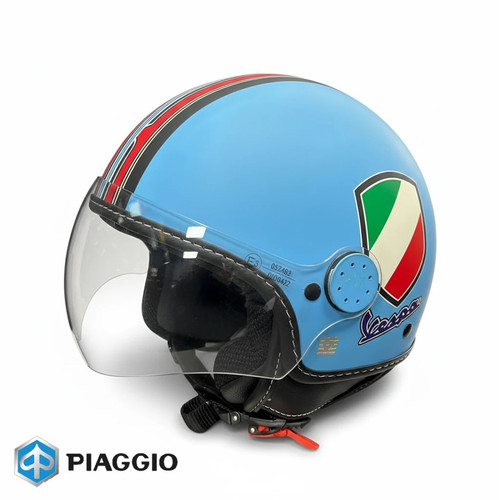 کلاه کاسکت وسپا سفید مات پرچم ایتالیا اورجینال پیاجیو