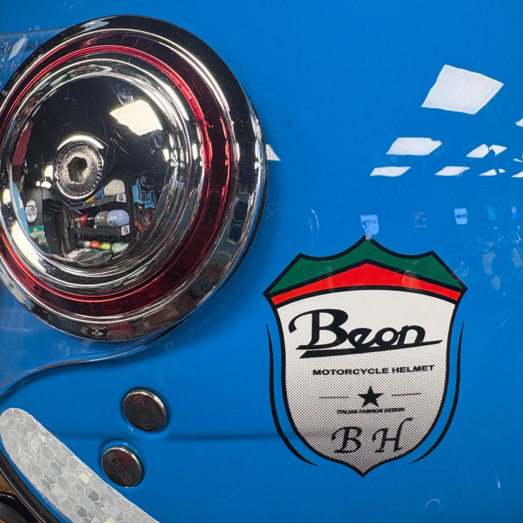 کلاه کاسکت بدون فک اسکوتری Beon بیون آبی براق