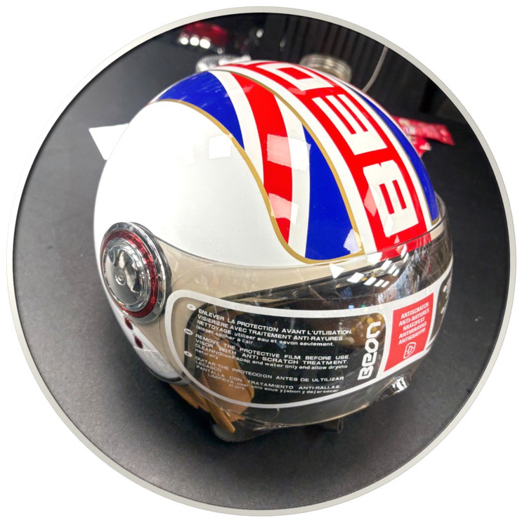 کلاه کاسکت بدون فک Beon بیون سفید براق سایز XL