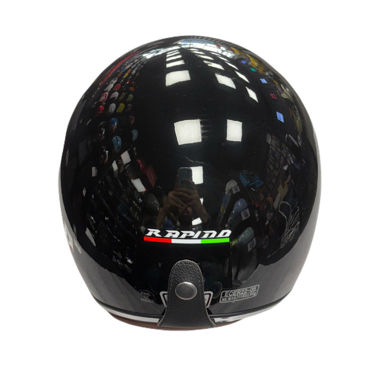 کلاه کاسکت راپیدو Rapido مشکی براق سایز XL , XXL