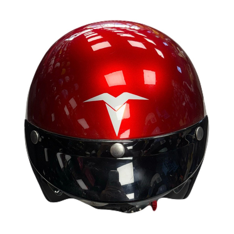 کلاه کاسکت تکنو TEKNO بدون فک زرشکی براق سایز XL