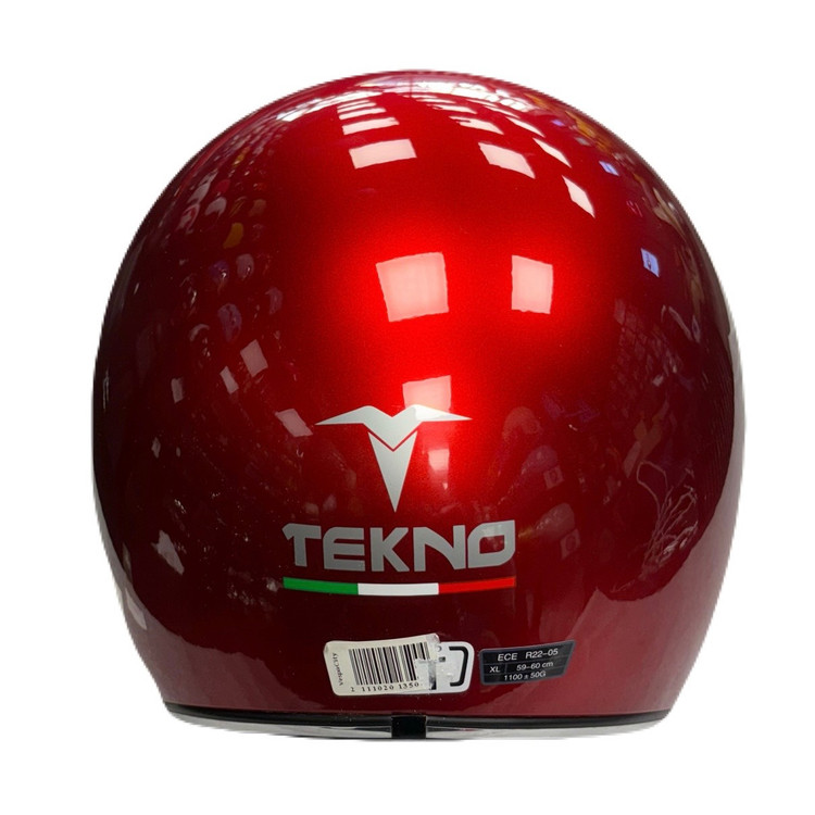 کلاه کاسکت تکنو TEKNO بدون فک زرشکی براق سایز XL