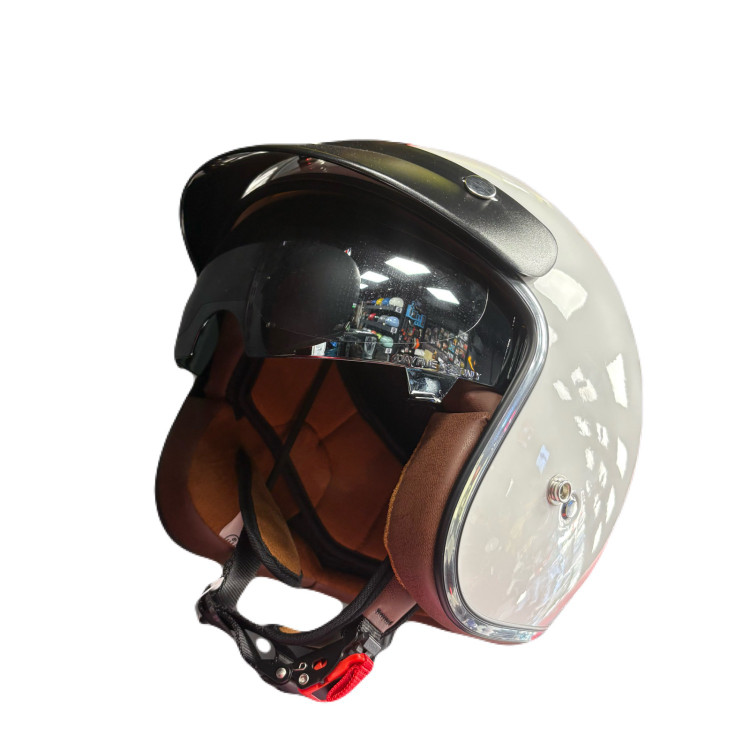 کلاه کاسکت راپیدو RAPIDO بدون فک سفید براق