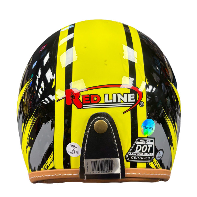 کلاه کاسکت ردلاین RedLine بدون فک مشکی زرد براق سایز