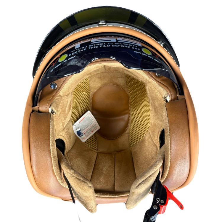 کلاه کاسکت ردلاین RedLine بدون فک مشکی زرد براق سایز