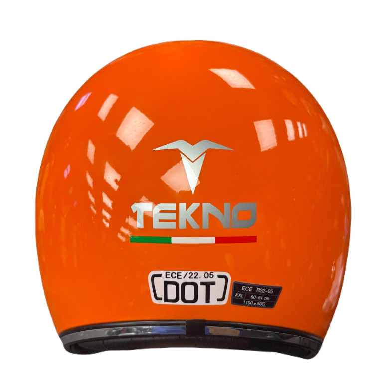 کلاه کاسکت تکنو TEKNO بدون فک نارنجی براق