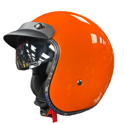 کلاه کاسکت تکنو TEKNO بدون فک نارنجی براق