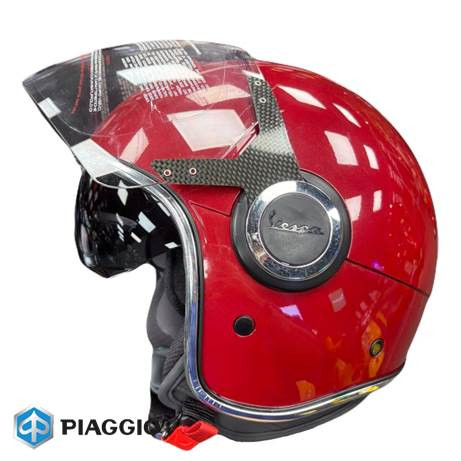 کلاه کاسکت وسپا زرشکی براق مدل VJ