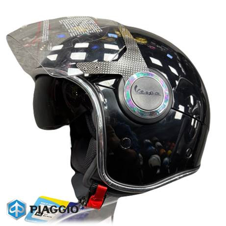 کلاه کاسکت وسپا مشکی براق مدل VJ