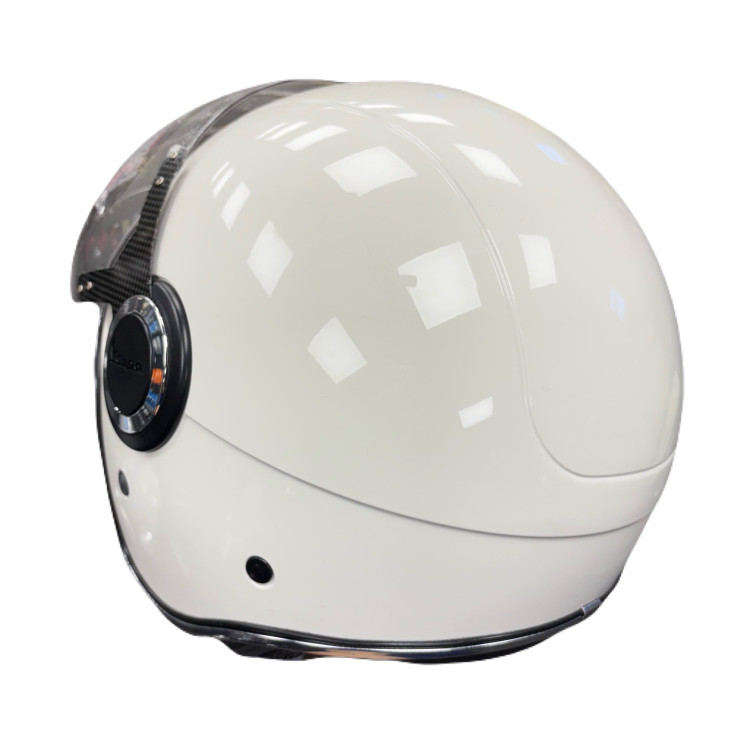 کلاه کاسکت وسپا سفید براق مدل VJ