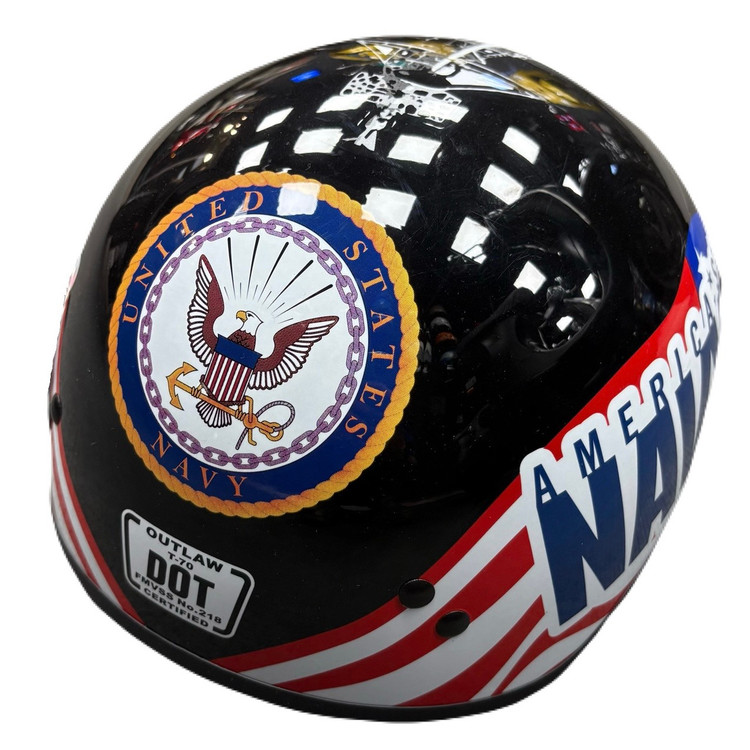 کلاه کاسکت نیمه سایز M مشکی طرحدار