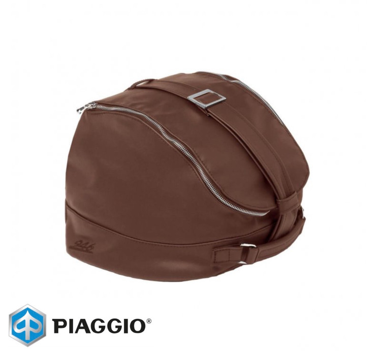 کیف چرمی قهوه ای وسپا 946 حمل کاسکت اورجینال پیاجیو